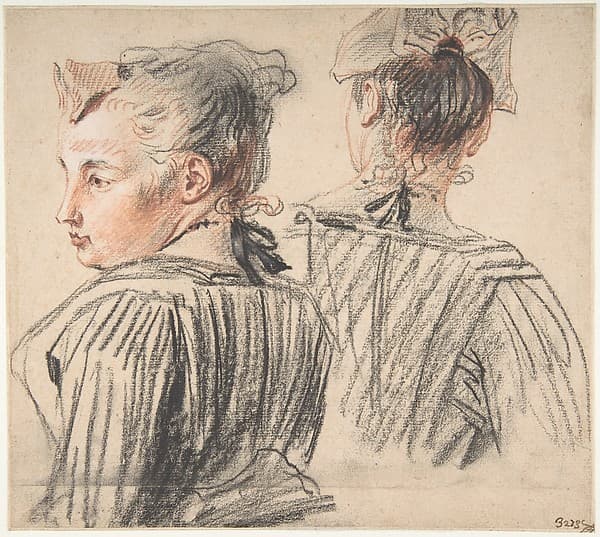 Studies of a Woman Wearing a Cap, by Antoine Watteau
