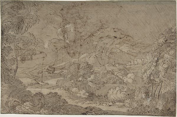 Landscape, by Anonymous, French, 17th century