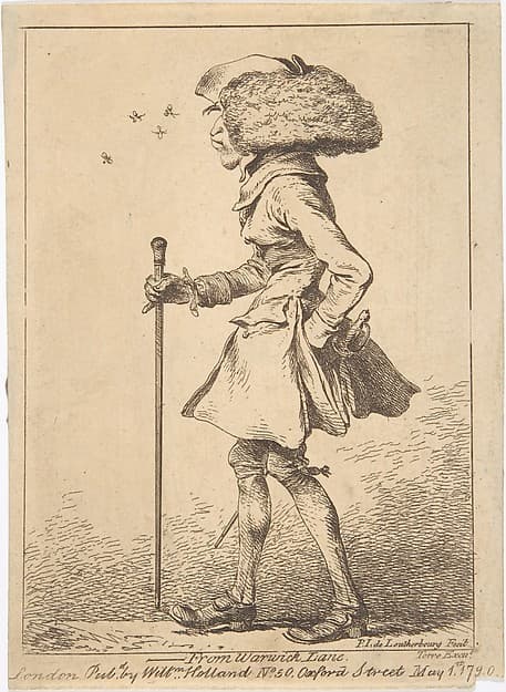 From Warwick Lane, from "Caricatures of the English", by Philippe Jacques de Loutherbourg