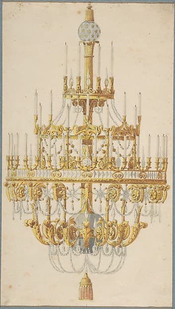Design for Chandelier, by Anonymous, French, 18th century