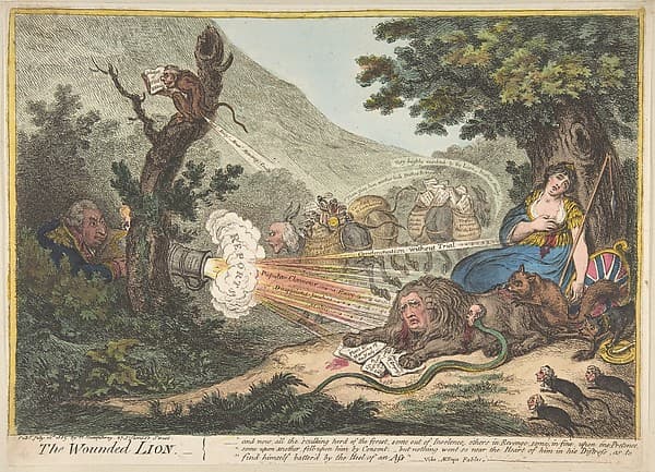 The Wounded Lion, by James Gillray