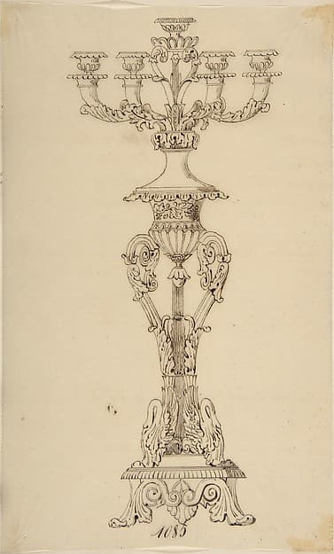 Design for a Candelabra, by Anonymous, French, 19th century