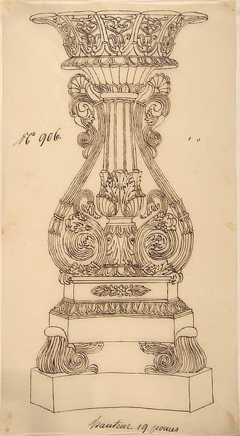Design for a Candlestick, by Anonymous, French, 19th century