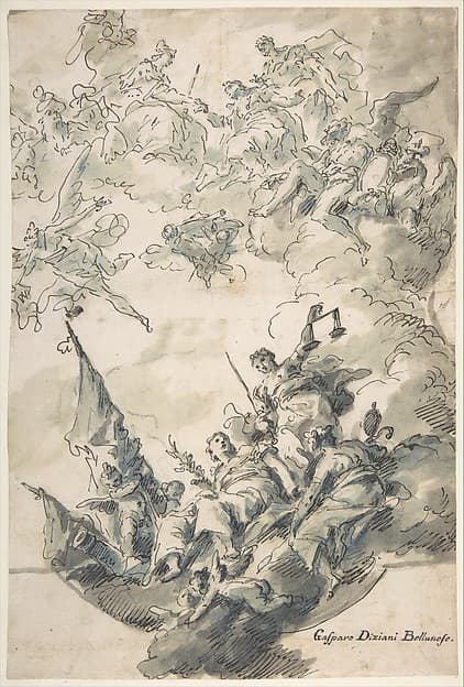 Design for a Ceiling: Venice Receiving Homage, by Gaspare Diziani