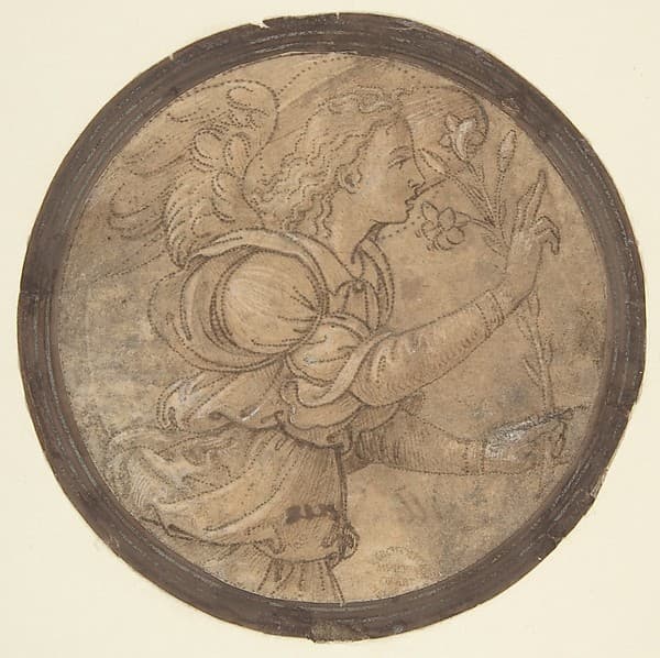 The Angel of the Annunciation (Cartoon for an Embroidery), by Raffaellino del Garbo (also known as Raffaelle de' Capponi and Raffaelle de' Carli)