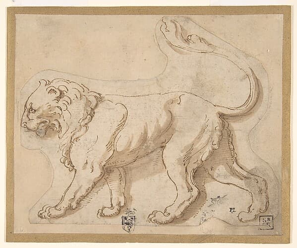 A Lion in Profile Facing to the Left ("Leo"), by Giulio Romano