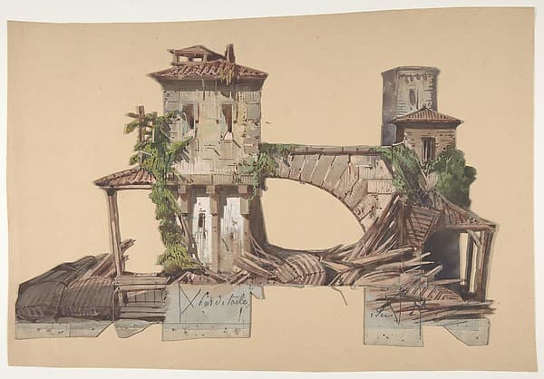 Design for a Stage Set at the Opéra, Paris, by Eugène Cicéri