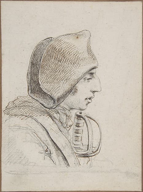 Head of a soldier in profile, with a sword handle, by Baron Dominique Vivant Denon