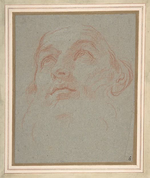 Head of a Bearded Man Looking to Upper Left (Saint Ambrose), by Carlo Maratti