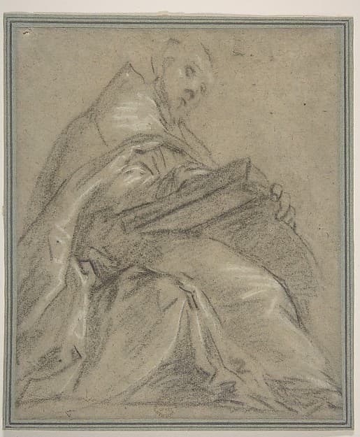 Seated Doctor of the Church Reading (Saint Ambrose or Saint Gregory), by Jacopo Palma the Younger