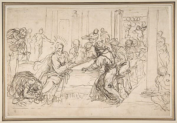 Penitent Woman Anointing the Feet of Christ at the Table of Simon the Pharisee, by Jacopo Palma the Younger