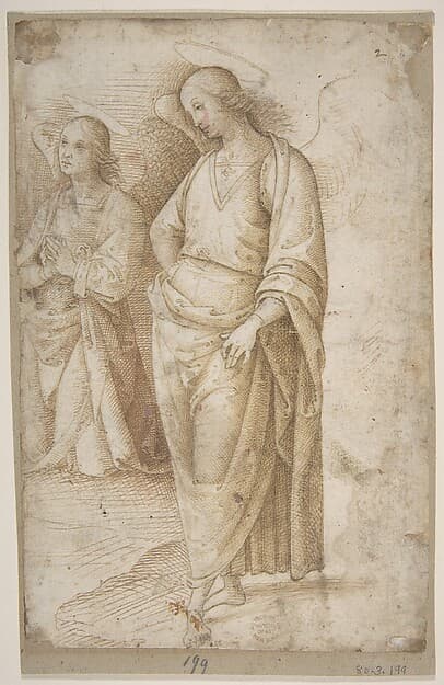 Two Figures of Angels Standing, by Perugino (Pietro di Cristoforo Vannucci)