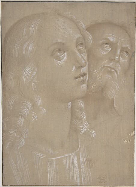 Heads of Two Saints, by Perugino (Pietro di Cristoforo Vannucci)