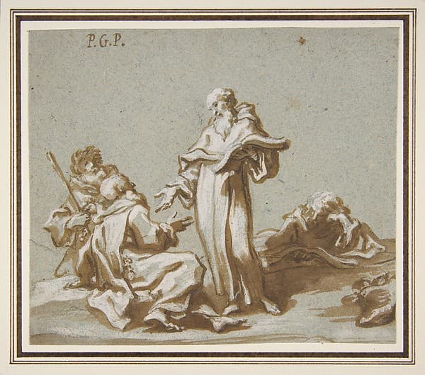 Scene with Four Figures of Monks Discoursing, by Paolo Gerolamo Piola