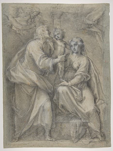 The Holy Family with Angels, by Pomarancio (Cristoforo Roncalli)