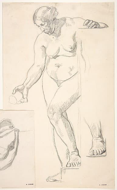 Standing Nude Female Figure, by Henri Lehmann