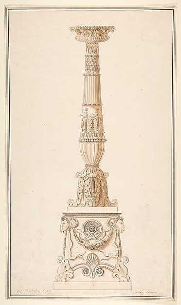 Design for a candlestick, by Adolph-Jean LaVergne