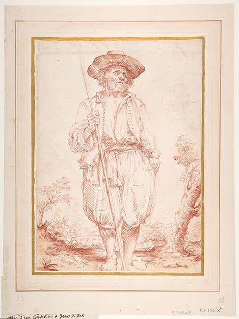 Standing Countryman Holding a Staff, by Giovan Gioseffo dal Sole
