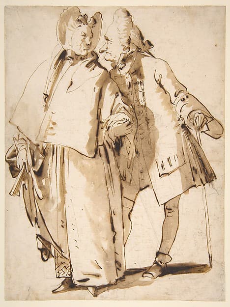 Caricature: An Elderly Couple, by Giovanni Battista Tiepolo