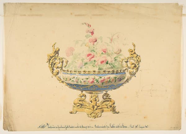 Design for a Jardiniere, by Anonymous, French, 19th century