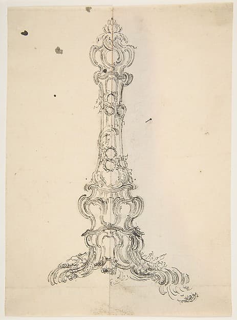 Design for a Candlestick, by Anonymous, French, 18th century