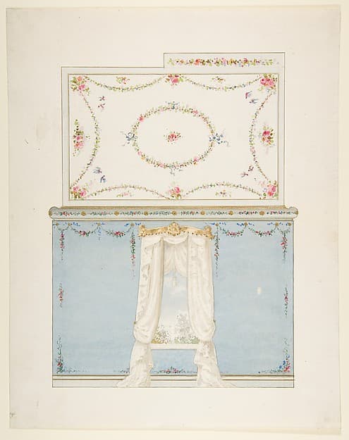 Ceiling and wall design, by Anonymous, French, 19th century