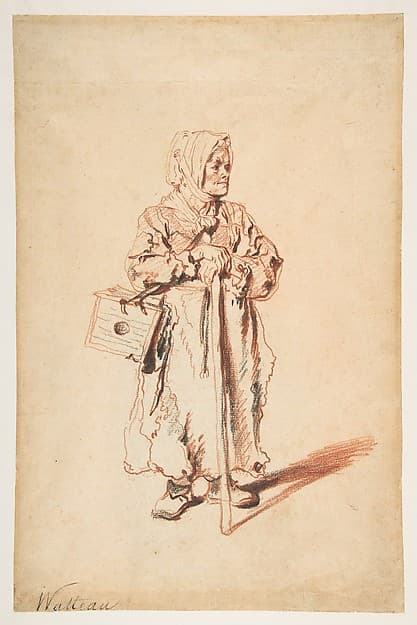 Standing Savoyarde with a Marmot Box, by Antoine Watteau