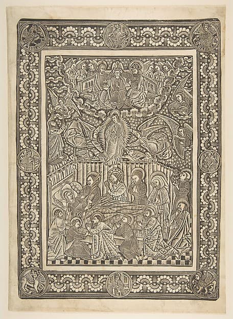 The Death, Assumption, and Crowning of the Virgin, by Master of the Mountain-like Clouds