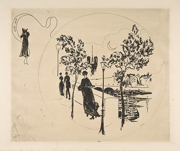 Decoration for a Plate: Notre Dame, by Félix Bracquemond