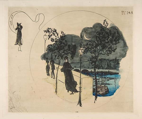 Decoration for a Plate: Notre Dame, by Félix Bracquemond