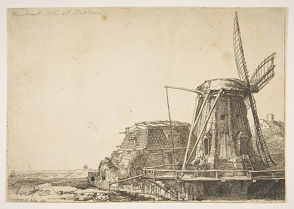 The Windmill (reverse copy), by Rembrandt (Rembrandt van Rijn)
