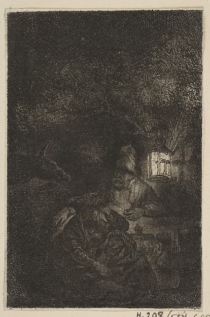 The Rest on the Flight into Egypt: A Night Piece (reverse copy), by Francesco Novelli