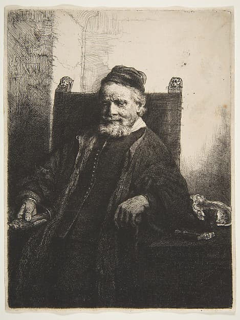Jan Lutma, Goldsmith, by Rembrandt (Rembrandt van Rijn)