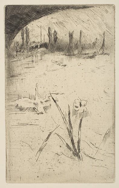 Swan and Iris (Sketch after Cecil Lawson's "Swan and Iris"), by James McNeill Whistler