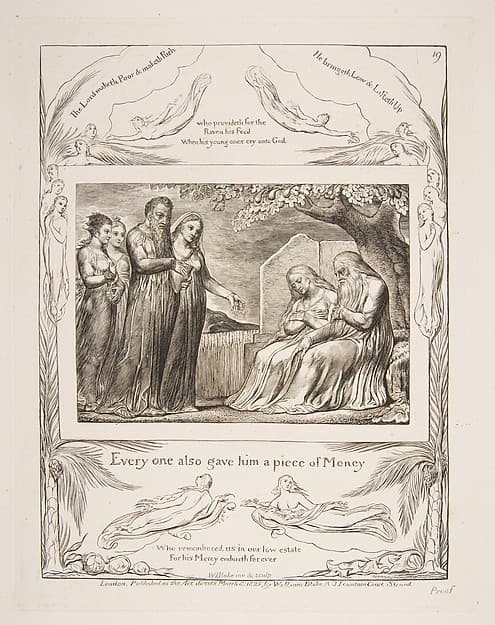 Job accepting Charity, by William Blake