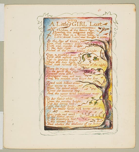 Songs of Experience: A Little Girl Lost, by William Blake