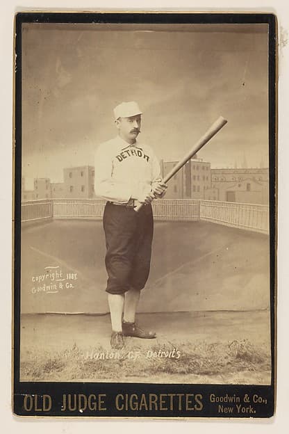 Hanton, Center Field, Detroit, from the series Old Judge Cigarettes, by Goodwin & Company