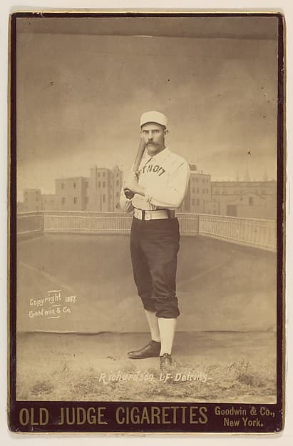 Hardy Richardson, Left Field, Detroit, from the series Old Judge Cigarettes, by Goodwin & Company