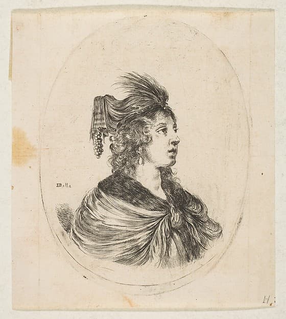 Woman coiffed as a sultana, from 'Several heads in the Persian style' (Plusieurs têtes coiffées à la persienne), by Stefano della Bella