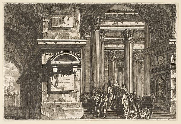 Funerary Scene in a Temple, by Pierre Moreau