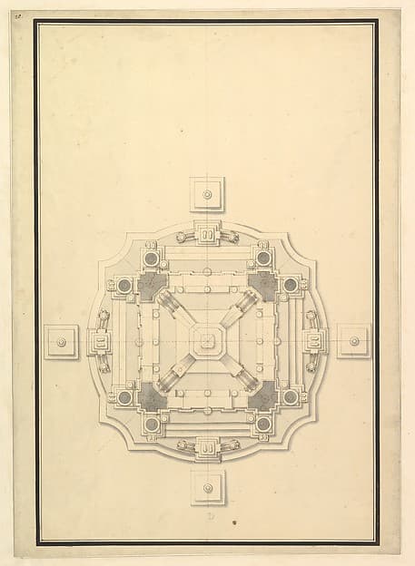 Ground Plan for a Catafalque, by Giuseppe Galli Bibiena