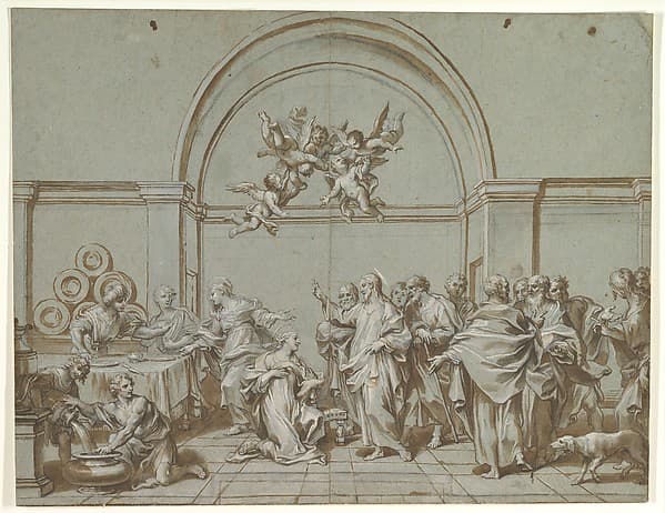 Christ in the House of Martha and Mary (Luke 10:38-42), by Paolo Gerolamo Piola