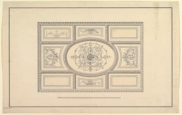 Design for Ceiling at Kirtlington Park, Oxfordshire, by John Sanderson
