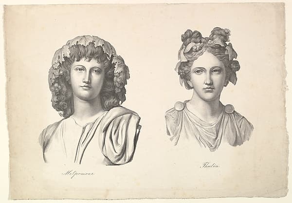 Melpomene and Thalia, by Johann Gottfried Schadow