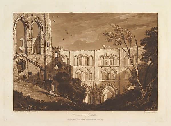 Rivaux Abbey, Yorkshire, part X, plate 51 from "Liber Studiorum", by Joseph Mallord William Turner