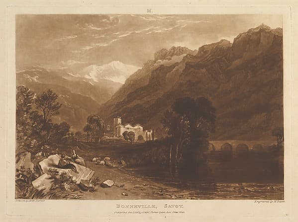 Bonneville, Savoy, part XIII, plate 64 from "Liber Studiorum", by Joseph Mallord William Turner