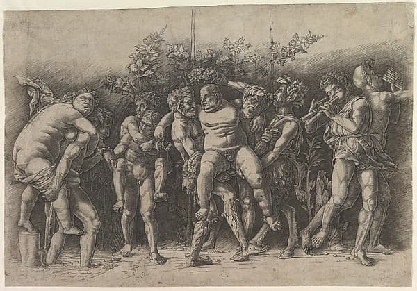 Bacchanal with Silenus, by Andrea Mantegna