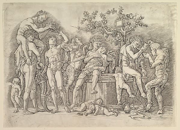 Bacchanal with Wine Vat, by Andrea Mantegna