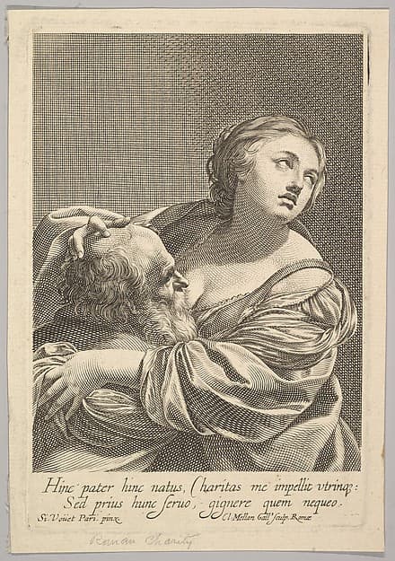 Roman Charity (La Charité Romaine), by Claude Mellan