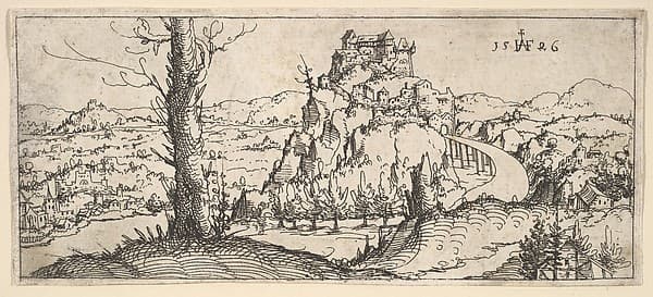 Landscape with High Rocks and Fortresses, by Augustin Hirschvogel